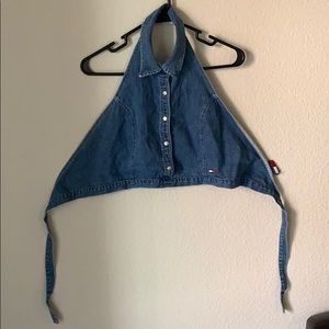 Tommy Hilfiger denim halter crop top